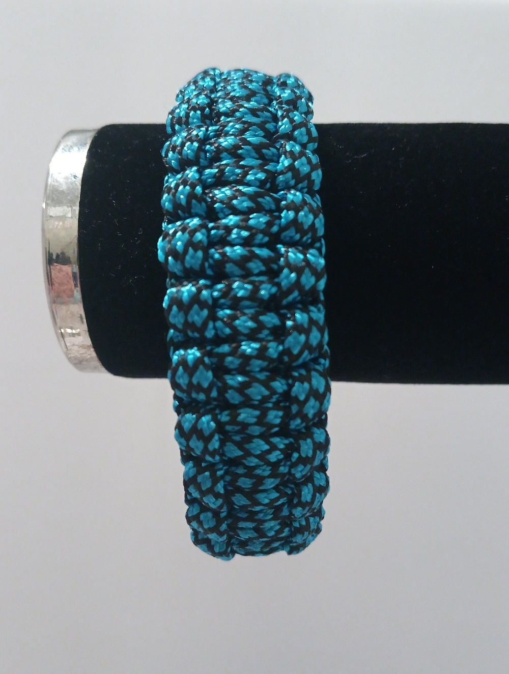 Handmade Turquoise and Black Braided Paracord Bracelet